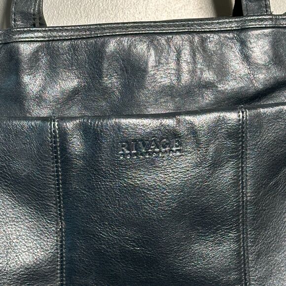 Rivage Soft Black Leather Shoulder Bag Tote Purse – Classic Everyday Style - Picture 3 of 7